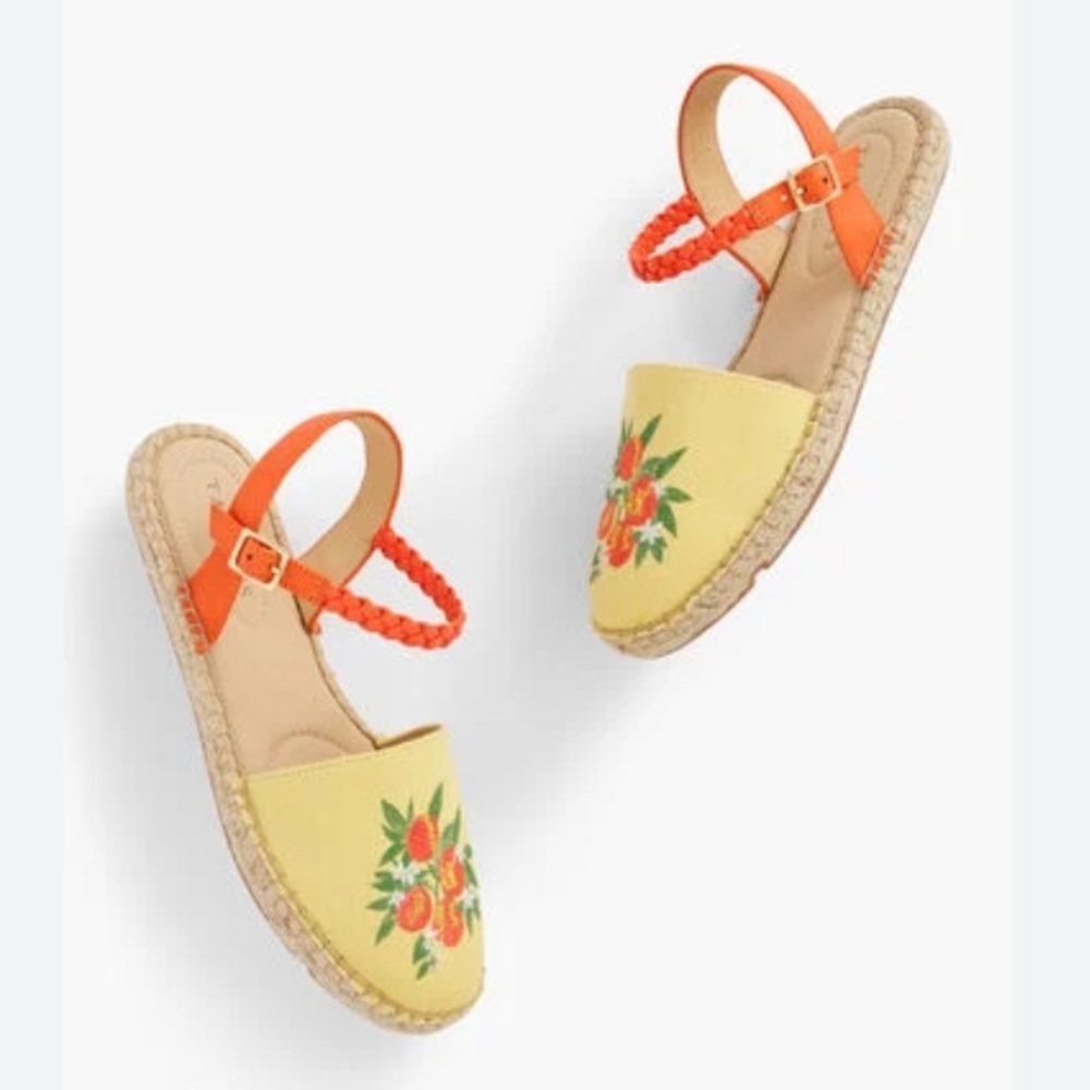 Talbots IZZY BRAID EMBROIDERED CANVAS ESPADRILLES 10M